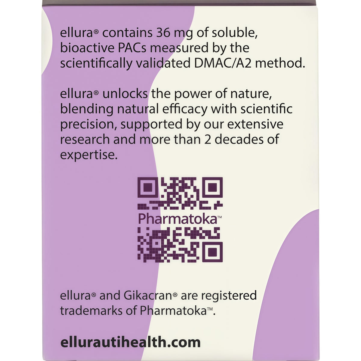 ellura 36mg Clinically Backed Soluble Bioactive PACs Cranberry Extract 30ct
